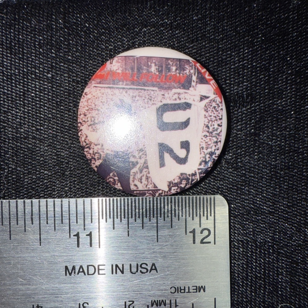 U2 Vintage I Will Follow You Live. Button Rare. Must Have. 5023